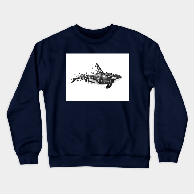 Fractured Killer Whale Crewneck Sweatshirt by Terry Fan